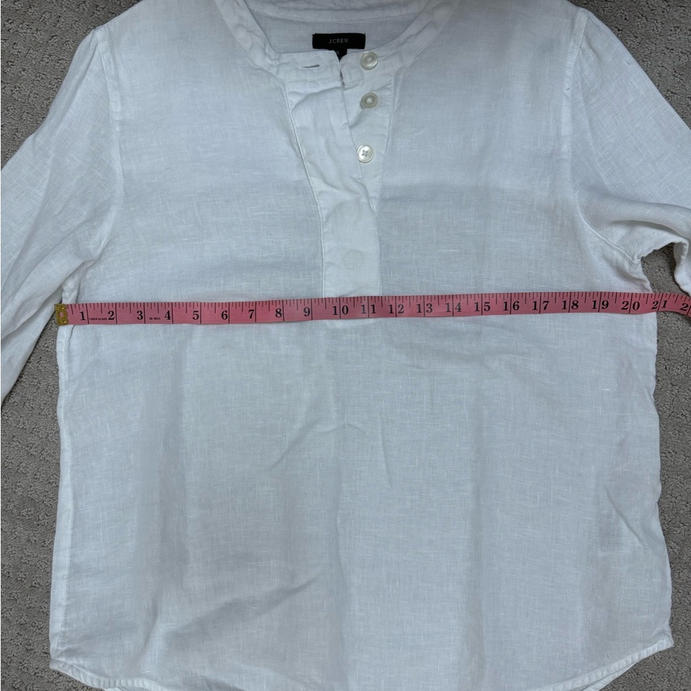 J. Crew White Linen Tunic Top - Picture 8 of 8